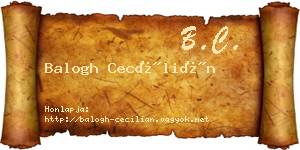 Balogh Cecílián névjegykártya