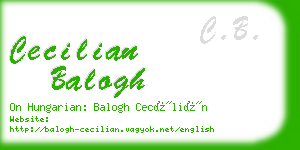 cecilian balogh business card